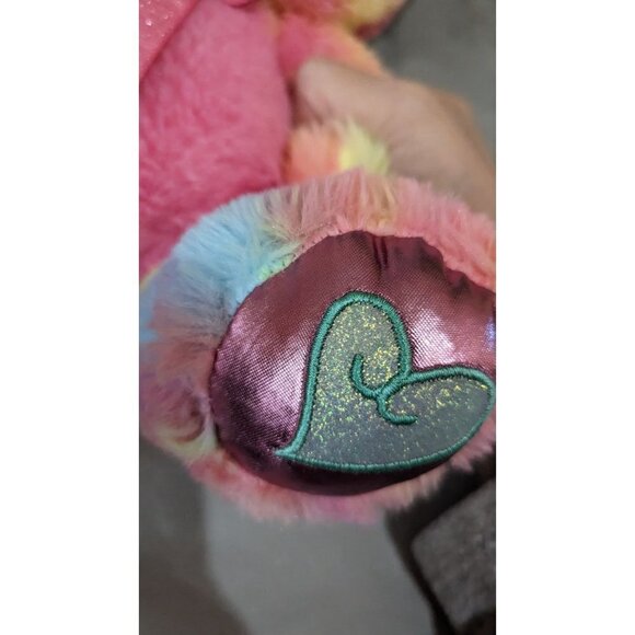 Walgreen  Rainbow teddy bear plush pin yellow bleu 10" - Picture 6 of 8